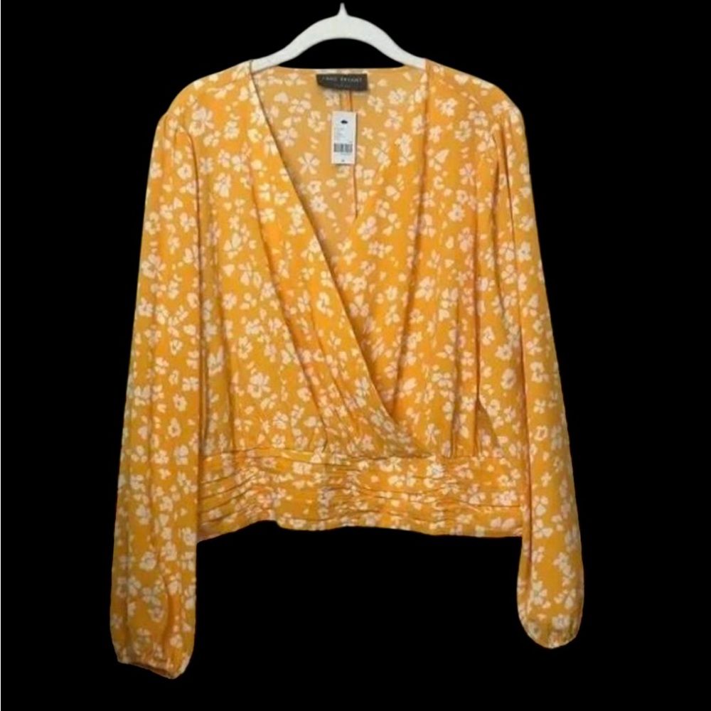 Floral Yellow & white Wrap Top